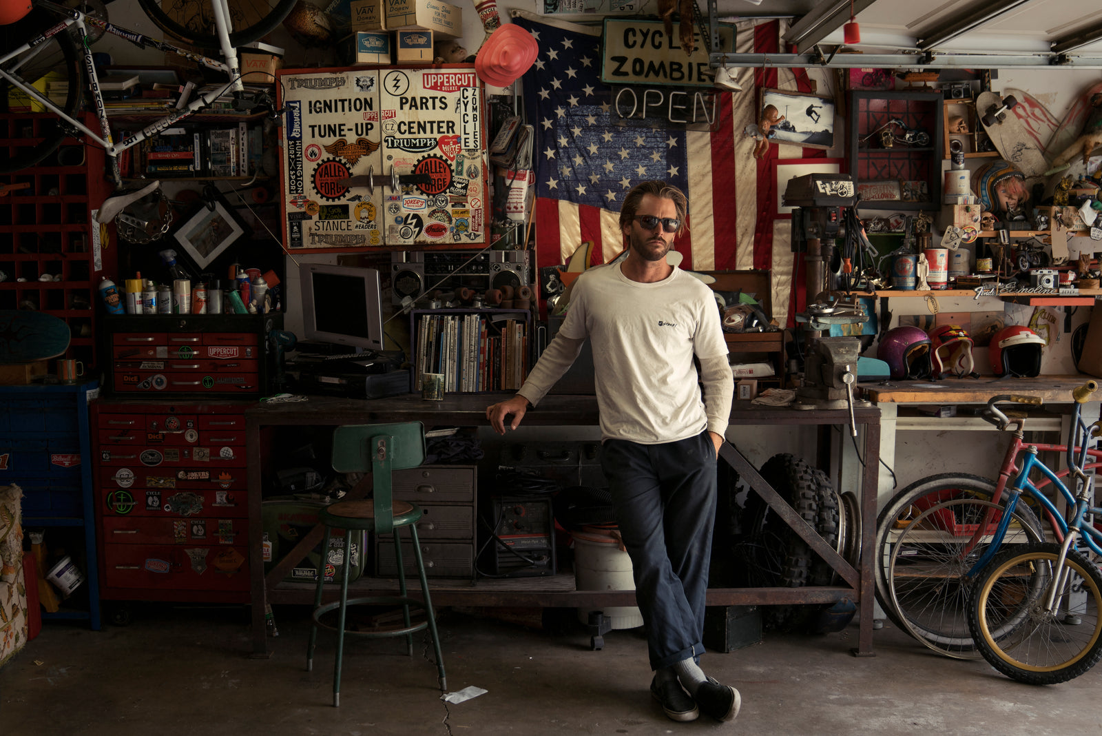Scotty Stopnick in his garage
