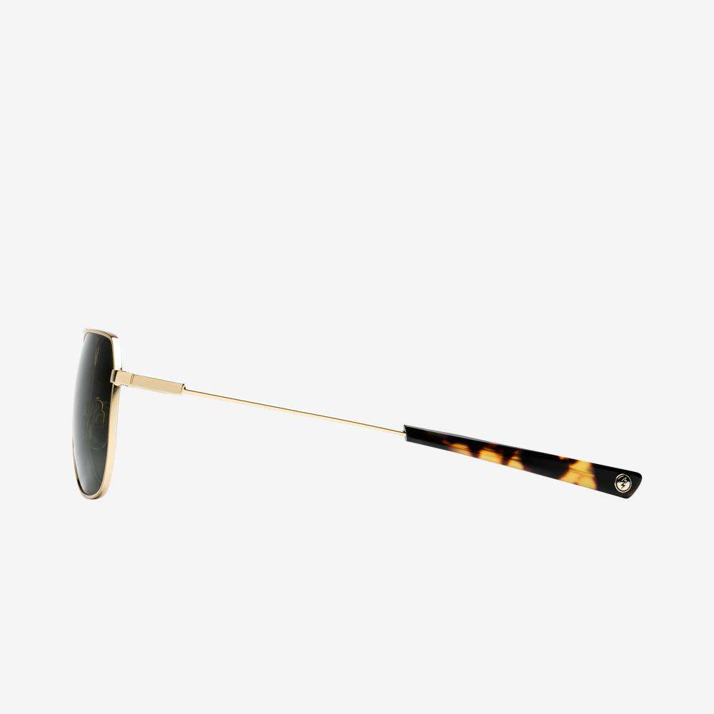 Electric Men's and Women's Sunglasses - Rodeo - Shiny Gold / Grey Polarized - Polarized Hexagonal Aviator Sunglasses